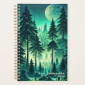 Forêt d'aquarelle avec Pleine lune (Devant)