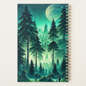 Forêt d'aquarelle avec Pleine lune (Dos)