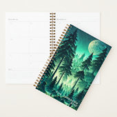 Forêt d'aquarelle avec Pleine lune (Devant avec enveloppe)