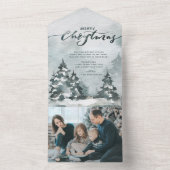 Forêt d'aquarelle | Joyeux Carte photo de Noël (À l'intérieur)