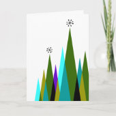 Forêt d'arbres de Noël - Carte de vacances minimal (Devant)