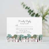 Forêt d'arbres | MARIAGE | Carte RSVP (Debout devant)
