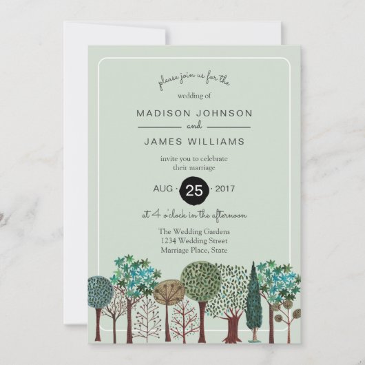 Forêt d'arbres | MARIAGE | Invitation (Devant)