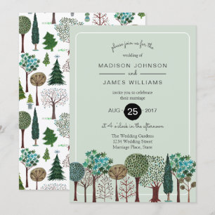 Forêt d'arbres   MARIAGE   Invitation