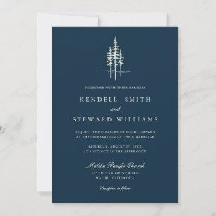 Forêt d'arbres moderne Faire-part de mariage rusti