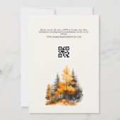 Forêt d'automne avec code QR Faire-part de mariage (Dos)