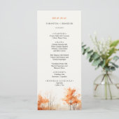 Forêt d'automne Bois Bois Dîner Mariage Menu (Debout devant)