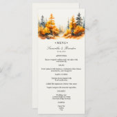 Forêt d'automne, Bois d'automne Mariage Dîner Menu (Devant / Derrière)