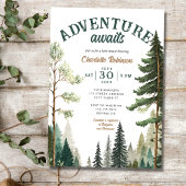 Forêt d'aventure Invitation Baby shower rustique