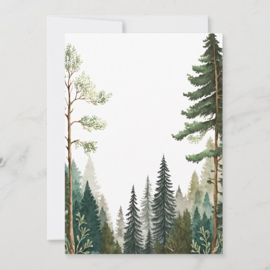 Forêt d'aventure Invitation Baby shower rustique (Dos)