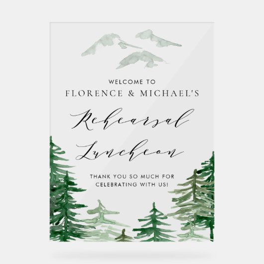 Forêt de aquarelle de campagne Répétition Brunch (Recto)