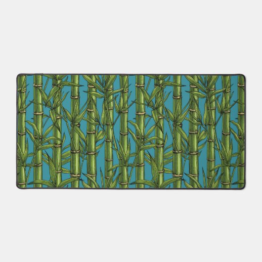 Forêt de bambou sur bleu (Recto)