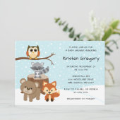 Forêt de Bois Invitations de douche pour bébé d'hi (Debout devant)