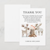 Forêt de bois Jumeaux Baby shower Merci (Devant / Derrière)
