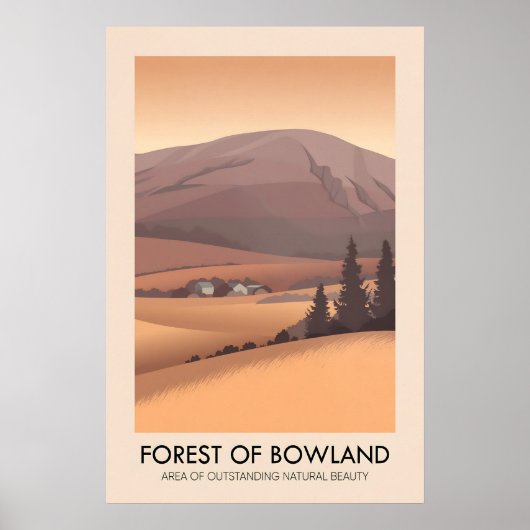 Forêt de Bowland AONB Affiche de voyage (Devant)