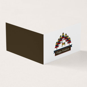 Forêt de cerfs d'hiver, photo de famille Carte de