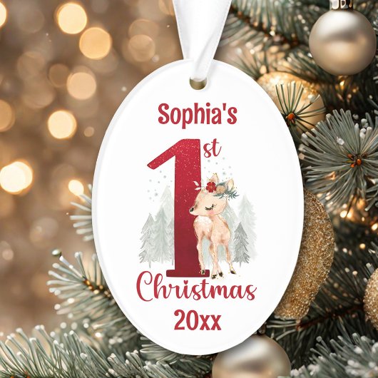 Forêt de cerfs mignons Numéro un premier Noël