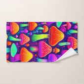 Forêt de champignons à lueur de néon (Serviette à main)