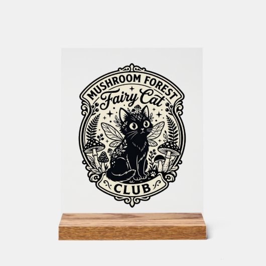 Forêt de champignons Fée Chat Drôle Chat Graphique (Recto)