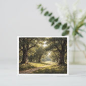 Forêt de chênes. Carte postale (Debout devant)