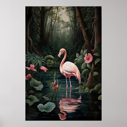 Forêt de flamants roses, Impression de rivière tro (Devant)