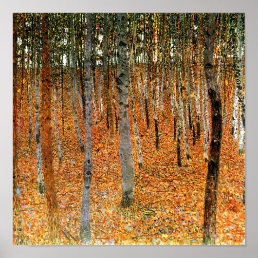 Forêt de hêtre par Gustav Klimt Poster d'art (Devant)