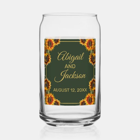 Forêt de mariage tournesol vert et or (Recto)