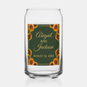 Forêt de mariage tournesol vert et or (Verso)