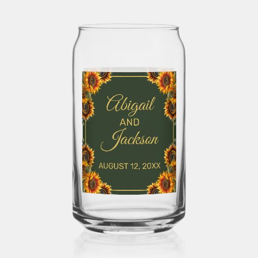 Forêt de mariage tournesol vert et or (Verso)