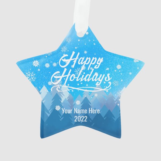 Forêt de neige Bleue paisible Joyeux Noël Personna (dos)