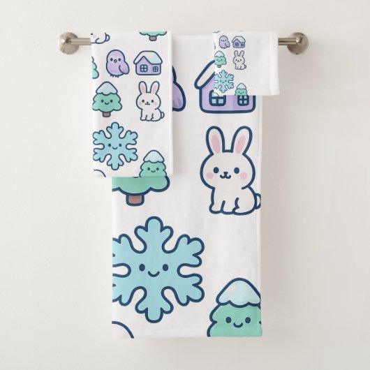 Forêt de neige et créatures mignonnes design (En situation)