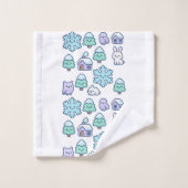 Forêt de neige et créatures mignonnes design (Gant de toilette)