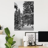 Forêt de neige Poster noir et blanc (Bureau à domicile)
