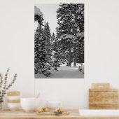 Forêt de neige Poster noir et blanc (Cuisine)