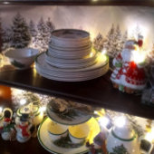 Forêt de Noël en papier cadeau ou artisanat de Noë
