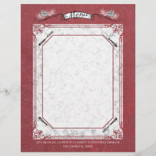 Forêt de pin de Noël menu de vacances en tête