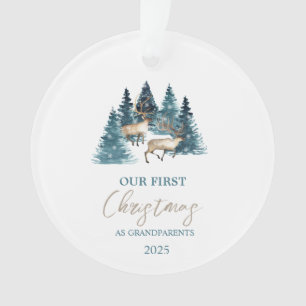Forêt de pins Cerf de Noël Notre premier Noël
