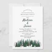 Forêt de pins | Fête de mariage | Invitation (Devant)
