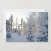 Forêt de pins neigeux Mariage d'hiver Invitation (Devant)