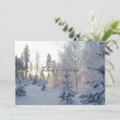 Forêt de pins neigeux Mariage d'hiver Invitation (Debout devant)