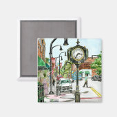 Forêt de réveil, aimant d'aquarelle CN (Recto/Verso)