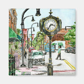 Forêt de réveil, aimant d'aquarelle CN (Devant)