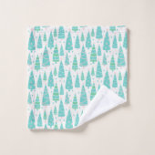 Forêt de sapins de Noël Pastel (Gant de toilette)