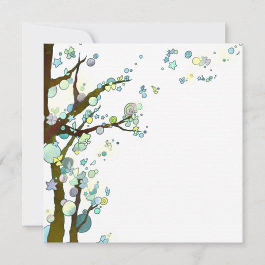 Forêt d'Elven Faire-part de mariage d'arbre rustiq (Dos)