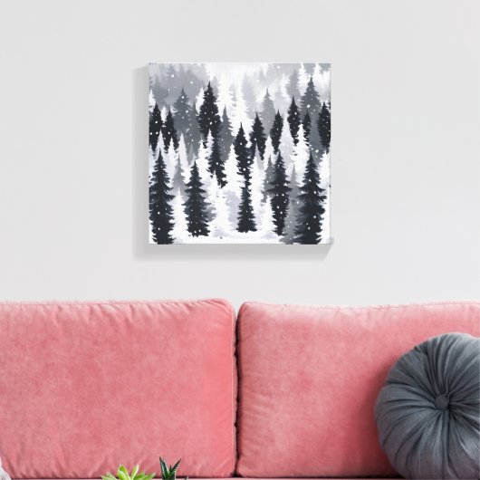 Forêt d'hiver enchantée : Une toile Snowscape Sere (Insitu(Salon))