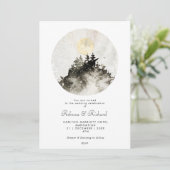 forêt d'hiver faire-part de mariage rustique (Debout devant)