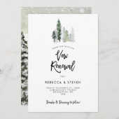 forêt d'hiver invitation à renouveler voeu rustiqu (Devant / Derrière)