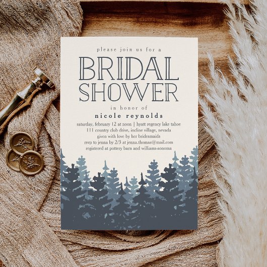 Forêt d'hiver Invitation de douche nuptiale rustiq