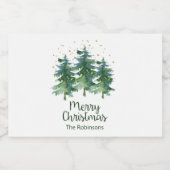 Forêt d'hiver Joyeux Noël Liqueur Étiquette boutei (Étiquettes simples)