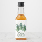 Forêt d'hiver Joyeux Noël Liqueur Étiquette boutei (Devant)